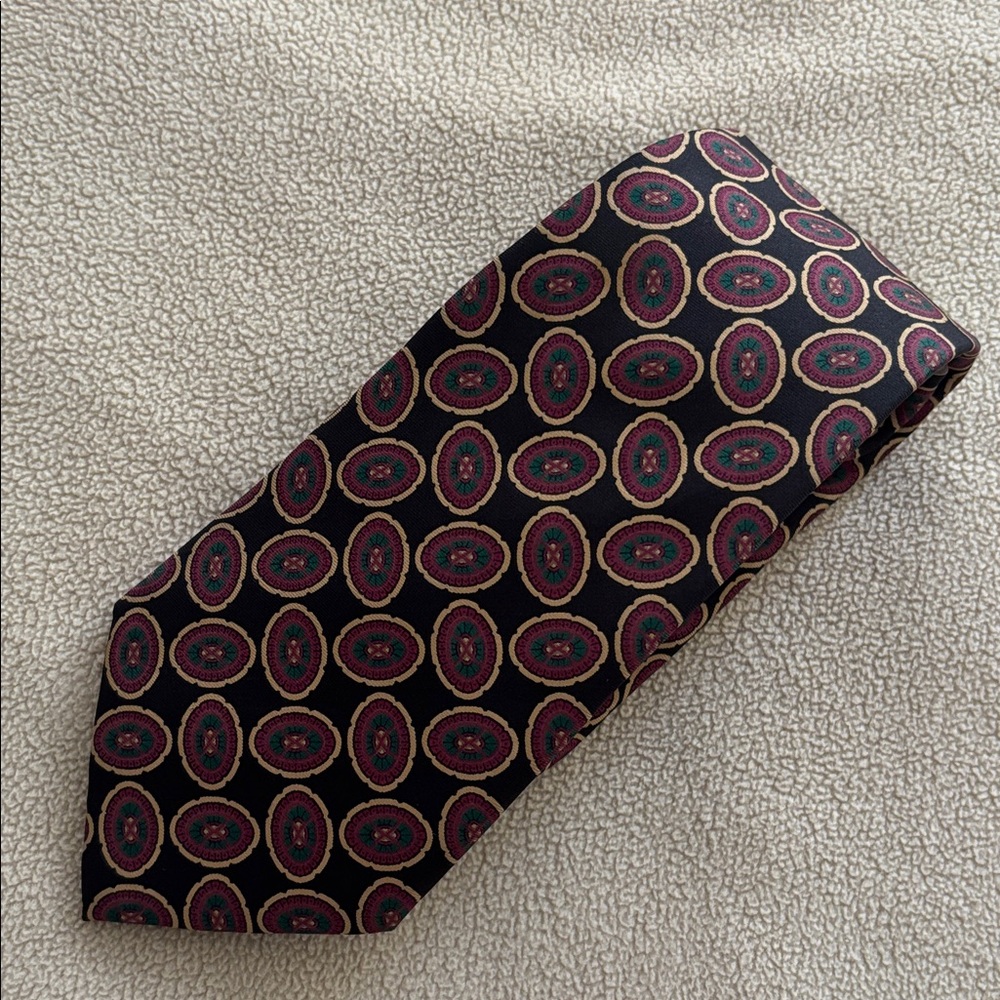 Christian Dior Monsieur Silk Tie — Medallion Pattern
